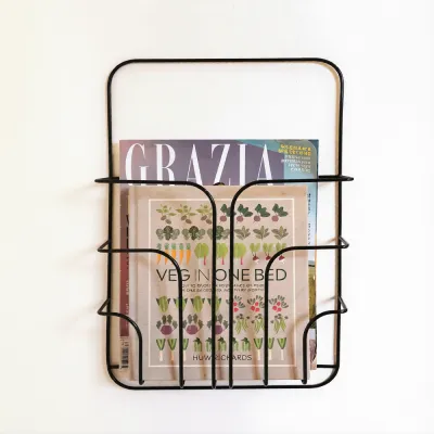 magazine wall rack book storage basket shelf display