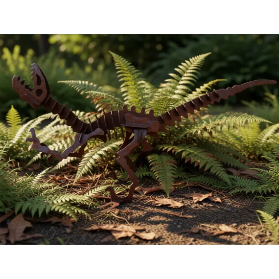 velociraptor dinosaur sculpture