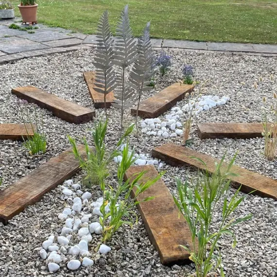 rustic metal ferns sculpture garden ornament rusty art