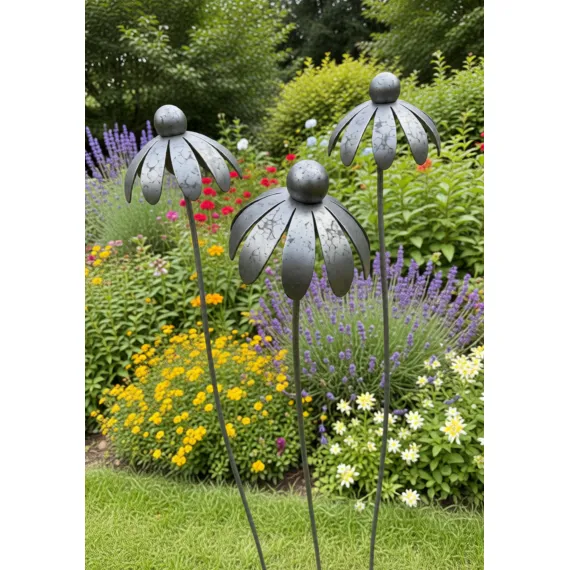 giant rusty rustic flower garden ornament sculpture art 