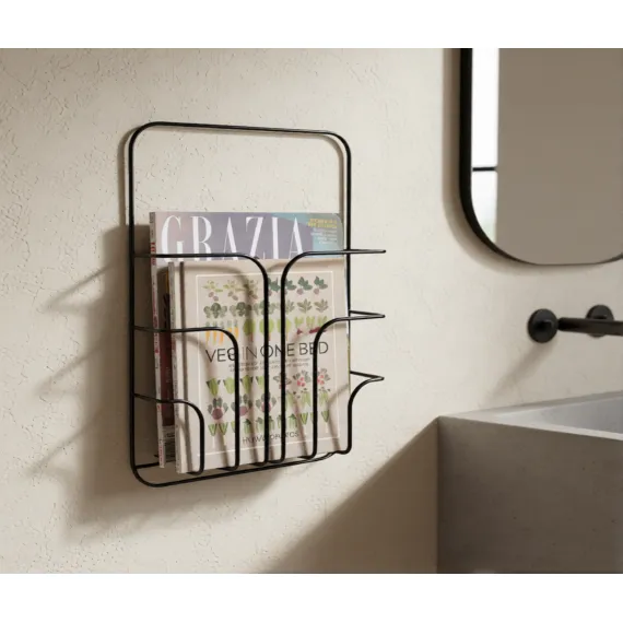 magazine wall rack book storage basket shelf display