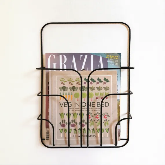 magazine wall rack book storage basket shelf display