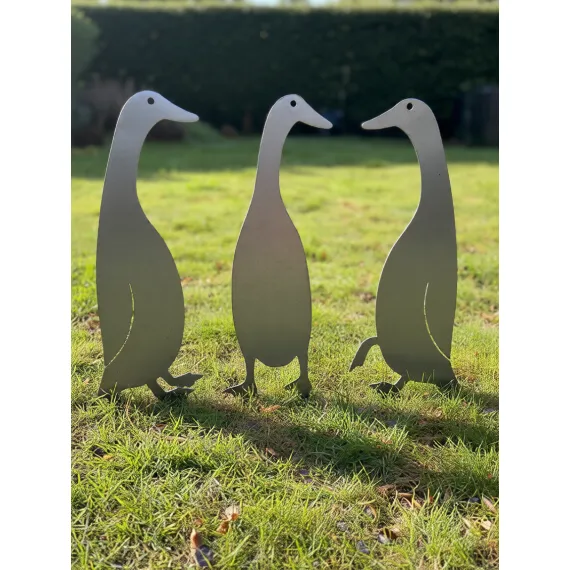 duck sculpture garden ornament rustic bird rusty ducks