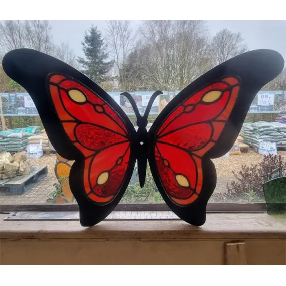 stained glass metal butterfly