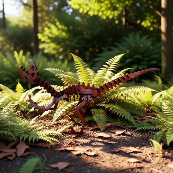velociraptor dinosaur sculpture