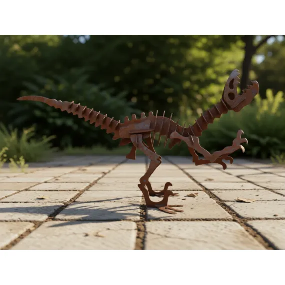 velociraptor dinosaur sculpture
