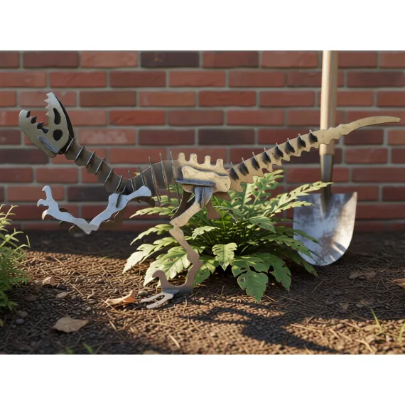 velociraptor dinosaur sculpture